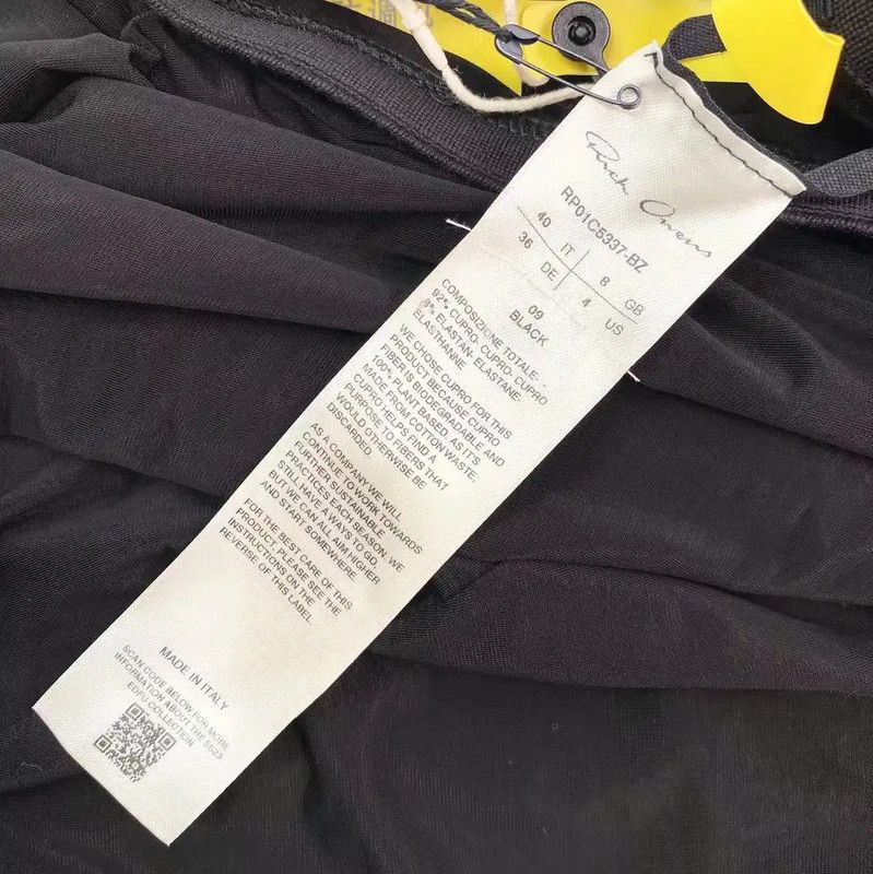 Rick Owens Rick Owens Black Women's Midi Skirt 0089 Size 23" - 4 Thumbnail