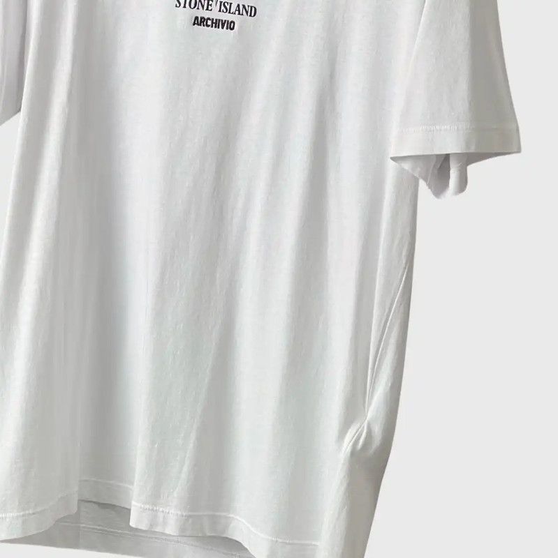 Stone Island Stone Island White Cotton Graphic Summer T-Shirt 0089 Size M / US 6-8 / IT 42-44 - 4 Thumbnail