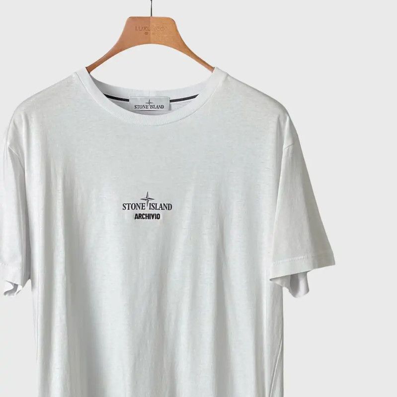Stone Island Stone Island White Cotton Short Sleeve T-Shirt 0089 Size S / US 4 / IT 40 - 3 Thumbnail