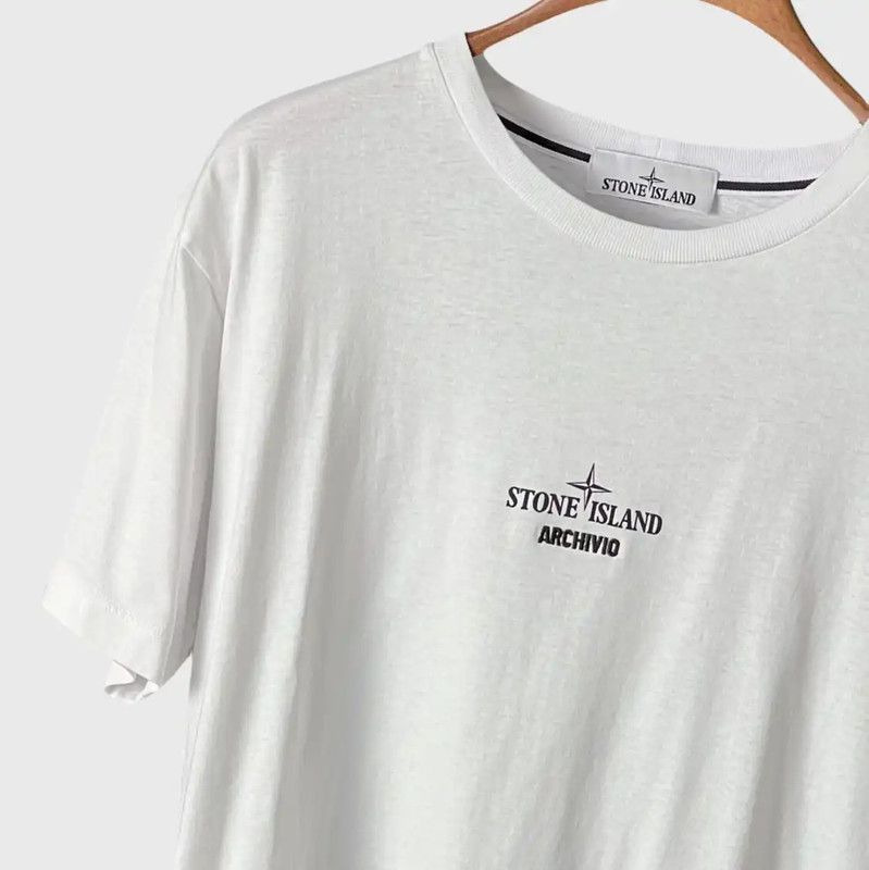 Stone Island Stone Island White Cotton Short Sleeve T-Shirt 0089 Size S / US 4 / IT 40 - 5 Thumbnail