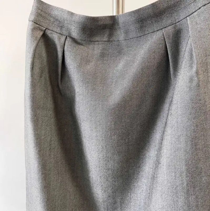 Dior Dior Gray Wool Midi Skirt for Women 0089 Size 23" - 4 Thumbnail