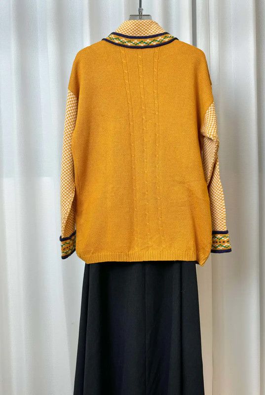 Dior Dior Women's Yellow Wool Pullover Sweater 0089 Size ONE SIZE - 7 Thumbnail