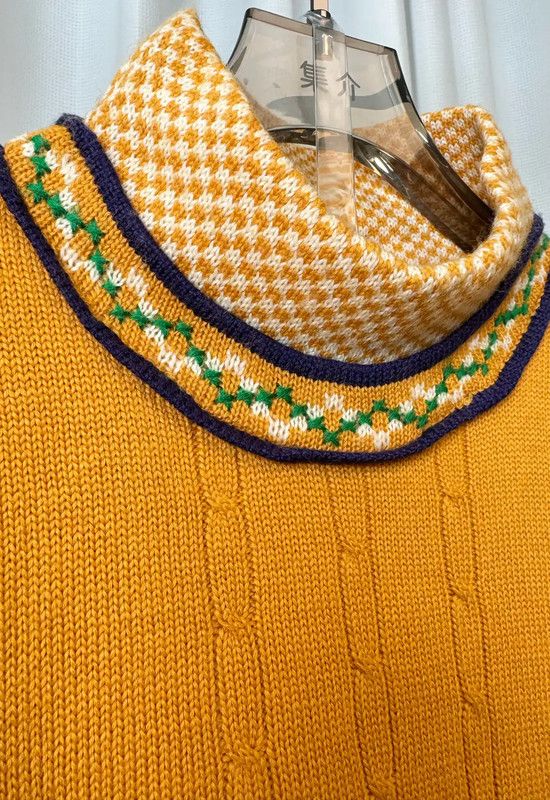 Dior Dior Women's Yellow Wool Pullover Sweater 0089 Size ONE SIZE - 3 Thumbnail