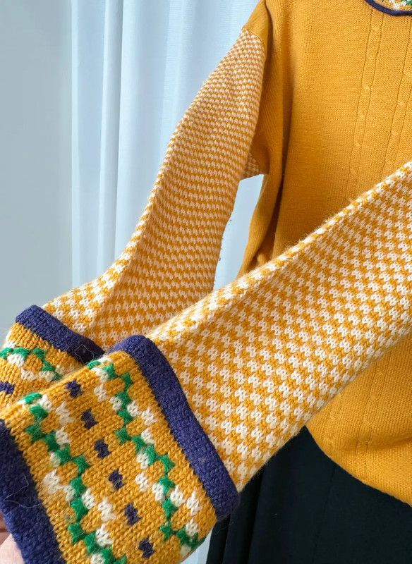 Dior Dior Women's Yellow Wool Pullover Sweater 0089 Size ONE SIZE - 4 Thumbnail