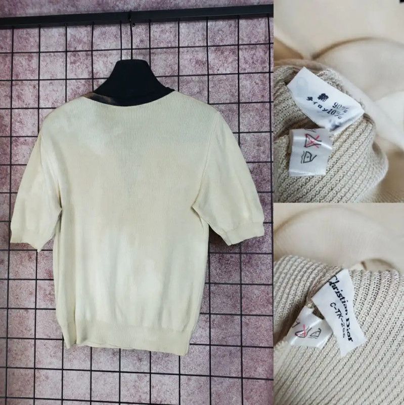 Dior Dior Summer Khaki Cotton Short Sleeve Top 0089 Size M / US 6-8 / IT 42-44 - 2 Thumbnail