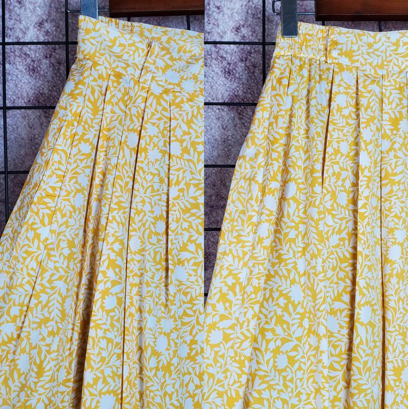 Dior Dior Yellow Floral Cotton Midi Skirt for Summer 0089 Size 24" / US 00 / IT 34 - 5 Thumbnail