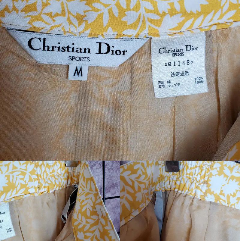 Dior Dior Yellow Floral Cotton Midi Skirt for Summer 0089 Size 24" / US 00 / IT 34 - 9 Thumbnail