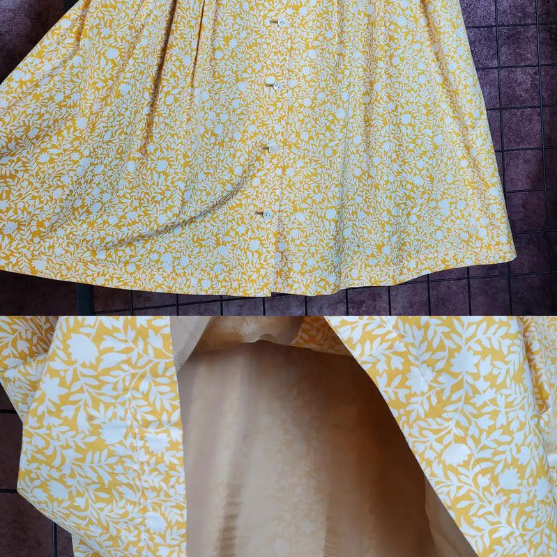 Dior Dior Yellow Floral Cotton Midi Skirt for Summer 0089 Size 24" / US 00 / IT 34 - 2 Thumbnail