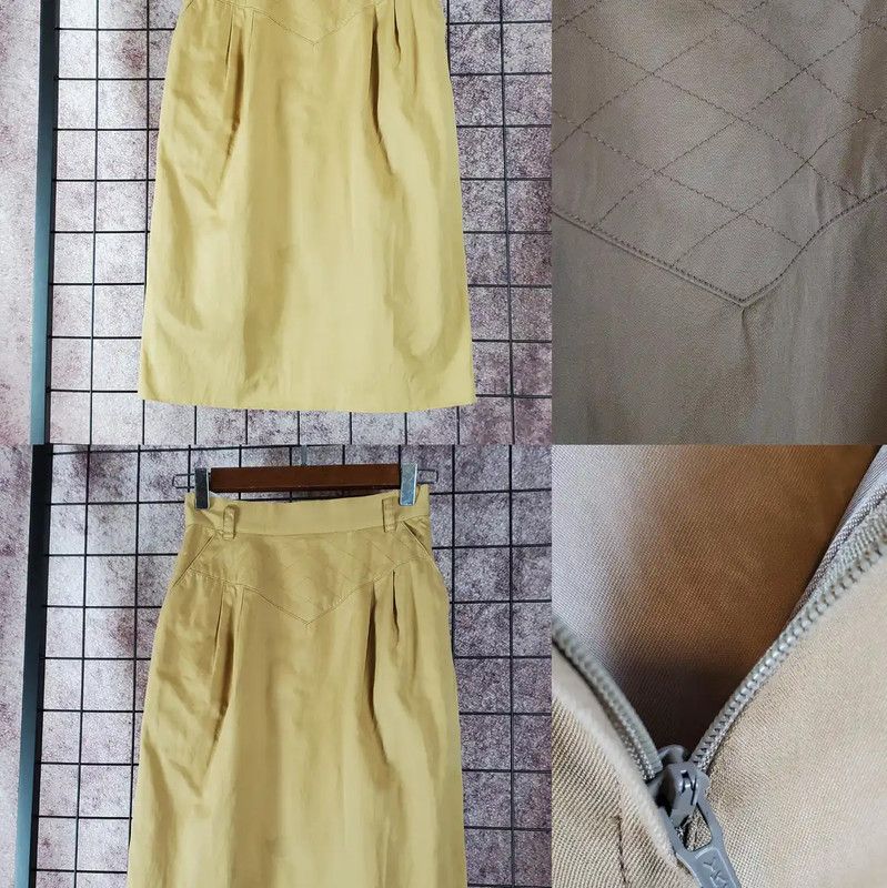 Dior Dior Summer Khaki Cotton Skirt in Size S 0089 Size 22" - 2 Thumbnail