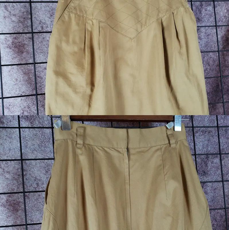 Dior Dior Summer Khaki Cotton Skirt in Size S 0089 Size 22" - 3 Thumbnail