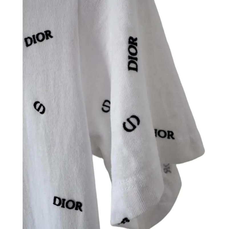 Dior Dior Summer White Printed Short Sleeve T-Shirt 0089 Size M / US 6-8 / IT 42-44 - 6 Thumbnail