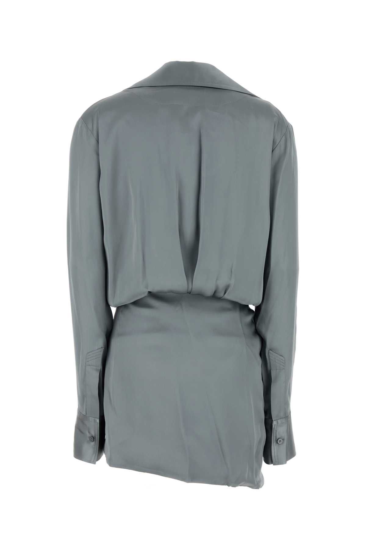 The Attico Grey Satin Mini Dress Size S / US 4 / IT 40 - 2 Thumbnail