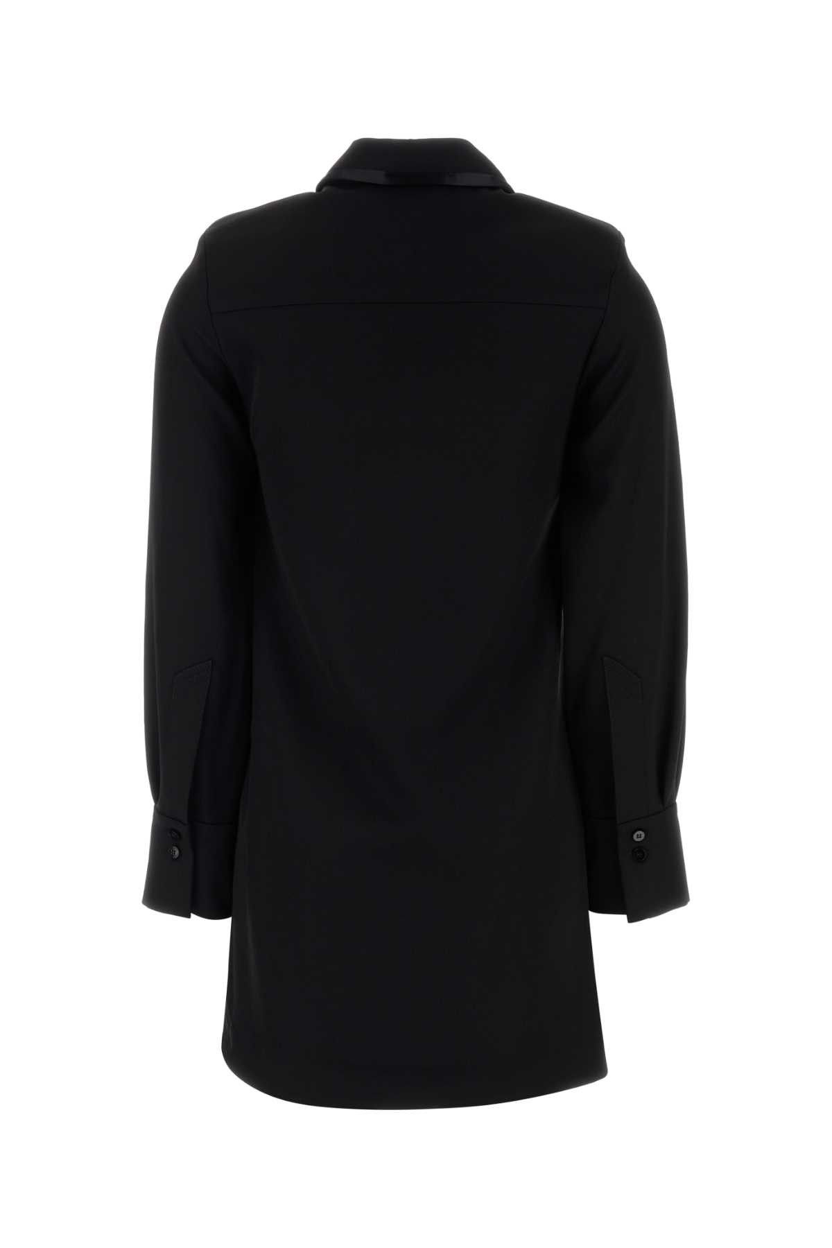 The Attico Black Gabardine Mini Dress Size S / US 4 / IT 40 - 2 Thumbnail