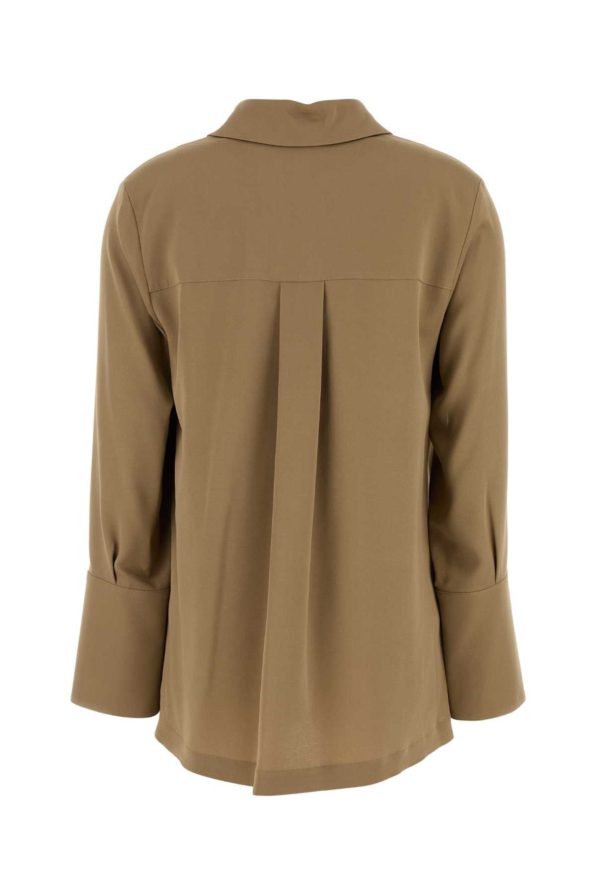 Max Mara Camel Stretch Crepe Dover Blouse Size M / US 6-8 / IT 42-44 - 2 Thumbnail
