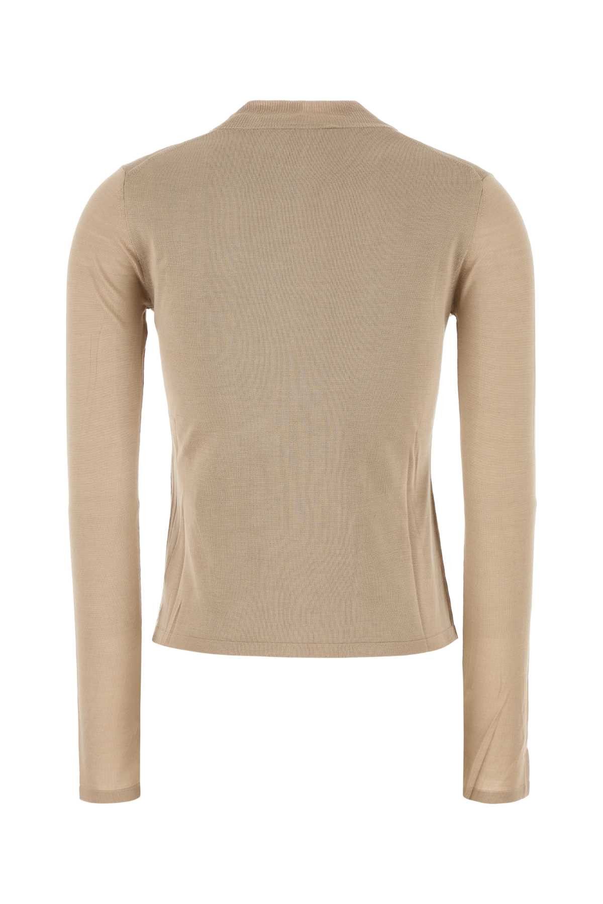 Max Mara Cappuccino Silk Falesia Sweater Size L / US 10 / IT 46 - 2 Thumbnail