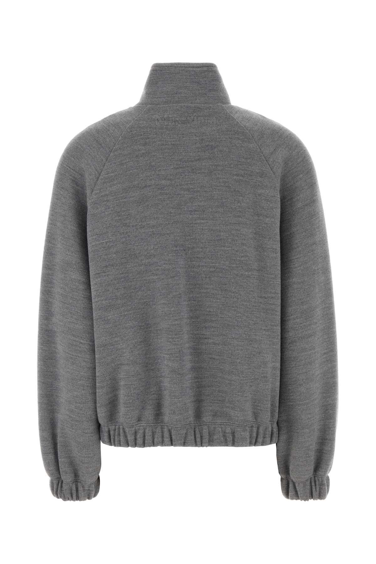Max Mara Melange Grey Wool Blend Frine Oversize Sweatshirt Size L / US 10 / IT 46 - 2 Thumbnail
