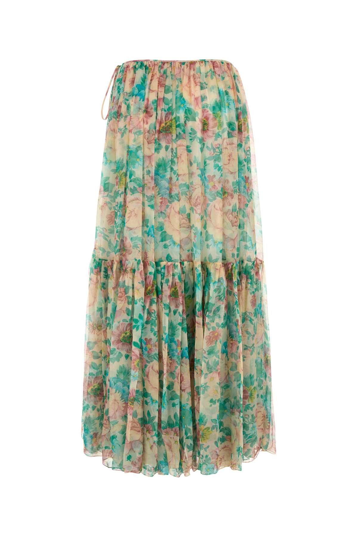 Printed Silk Skirt