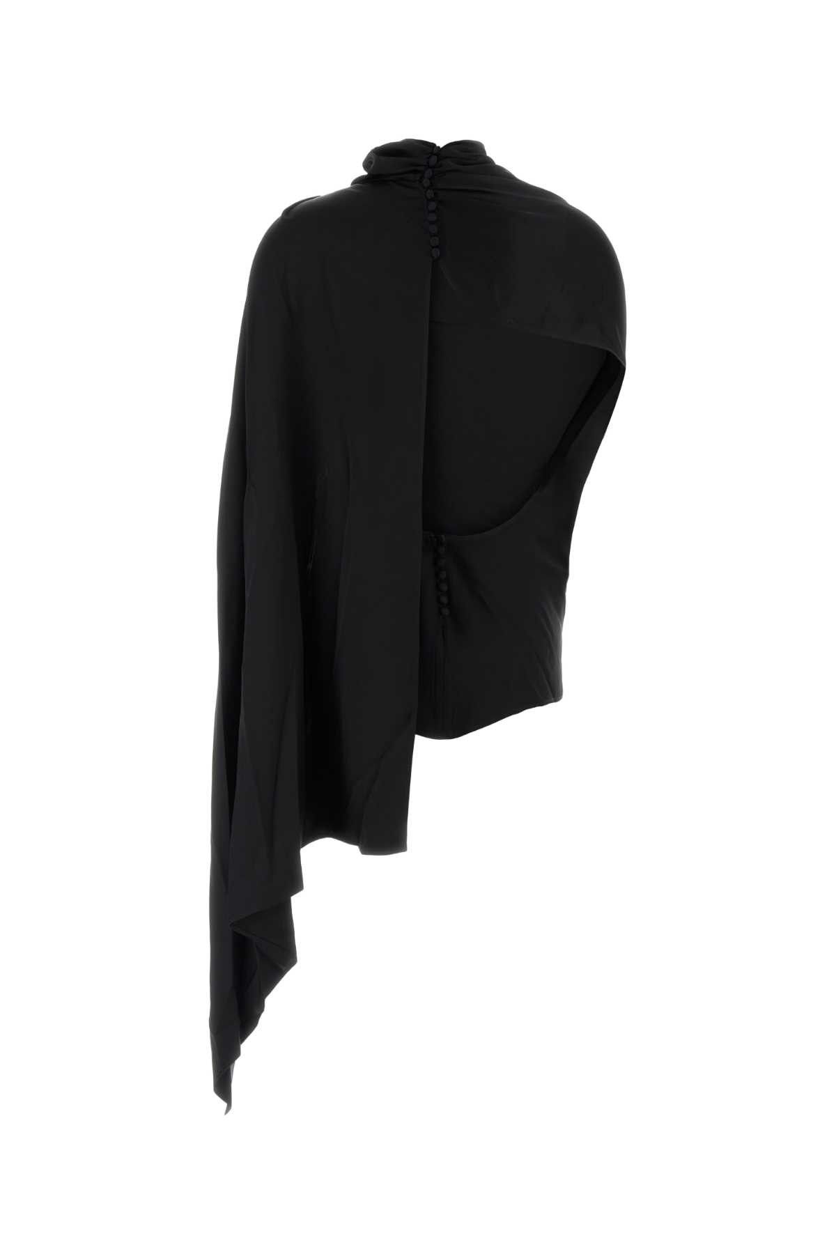Magda Butrym Black Satin Top Size M / US 6-8 / IT 42-44 - 2 Thumbnail