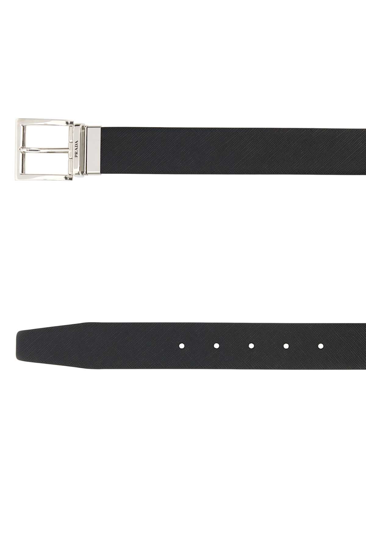 Prada Black Leather Reversible Belt Size ONE SIZE - 2 Thumbnail