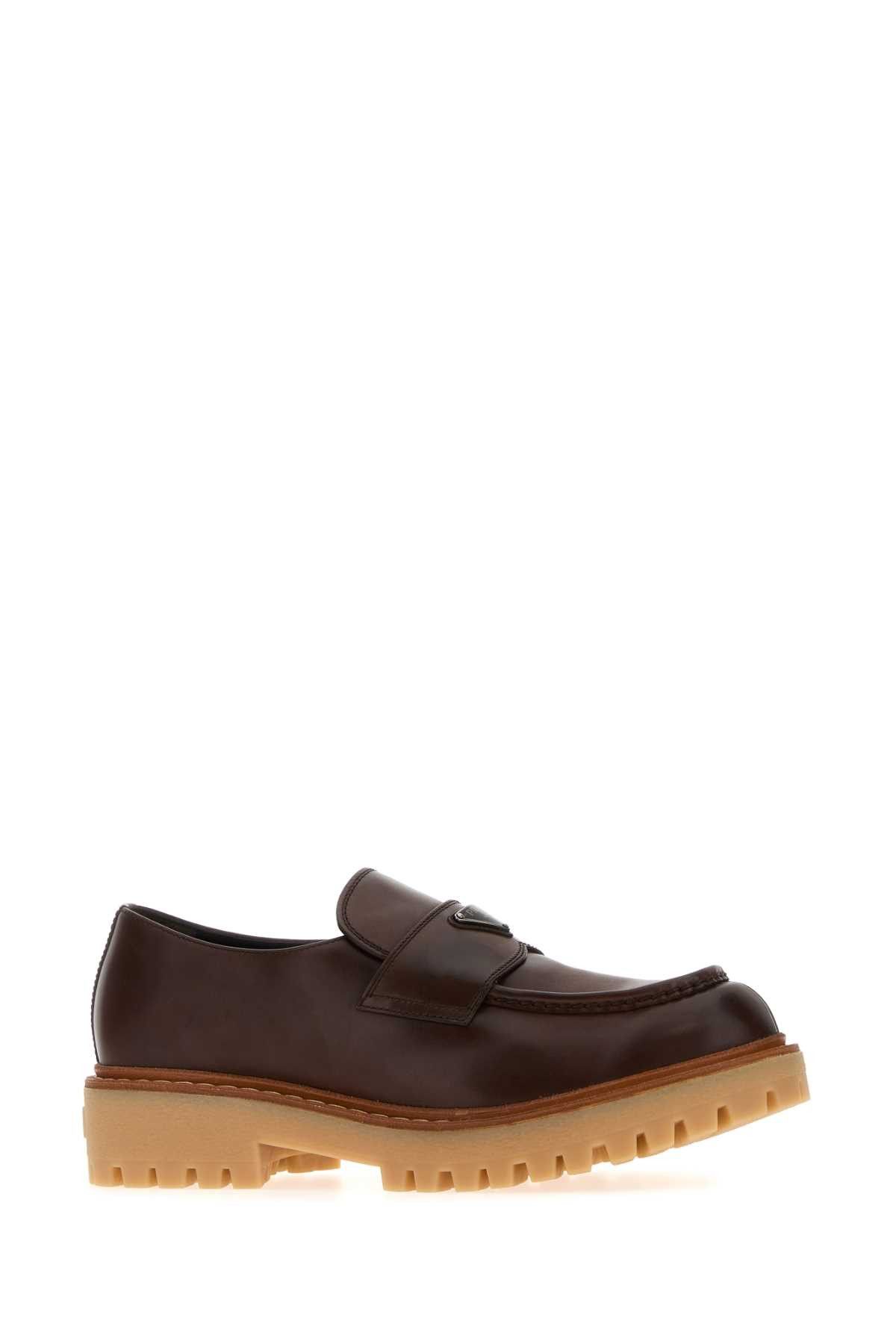 Prada Brown Leather Loafers Size US 7 / EU 40 - 2 Thumbnail