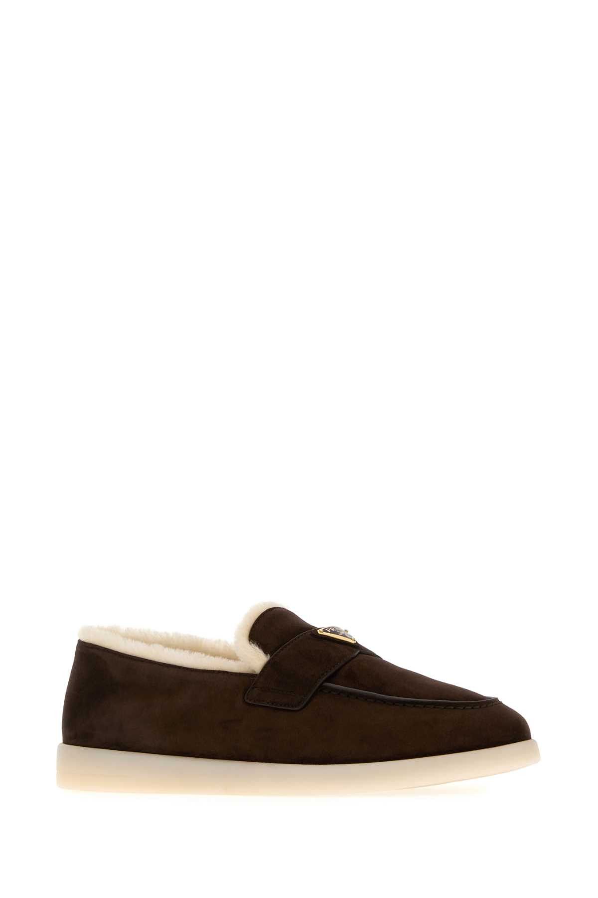 Prada Brown Suede Loafers Size US 11 / EU 44 - 2 Thumbnail