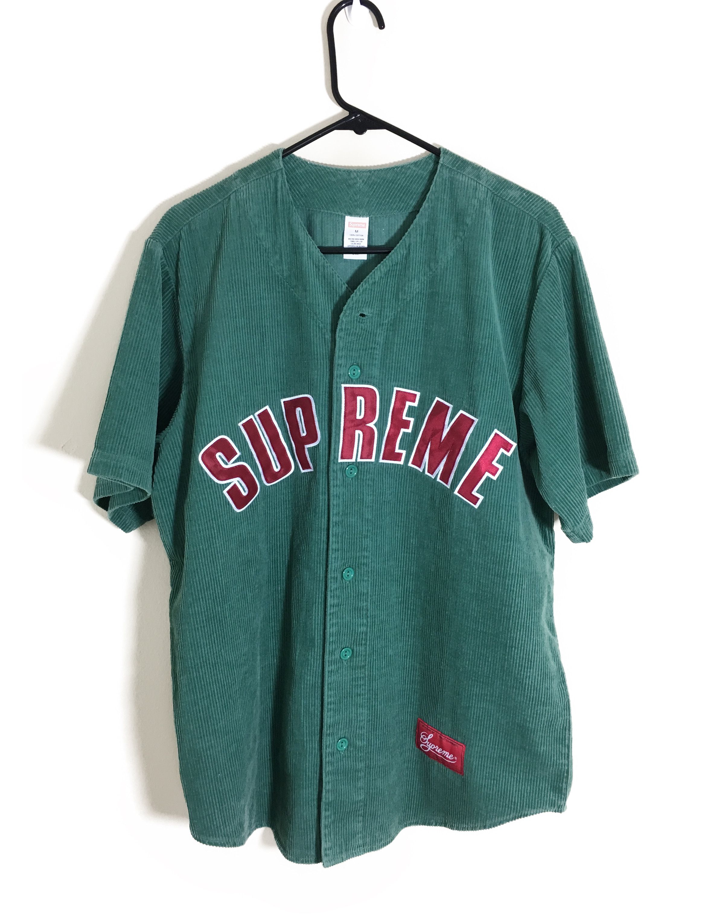 Supreme Corduroy Baseball Jersey Green