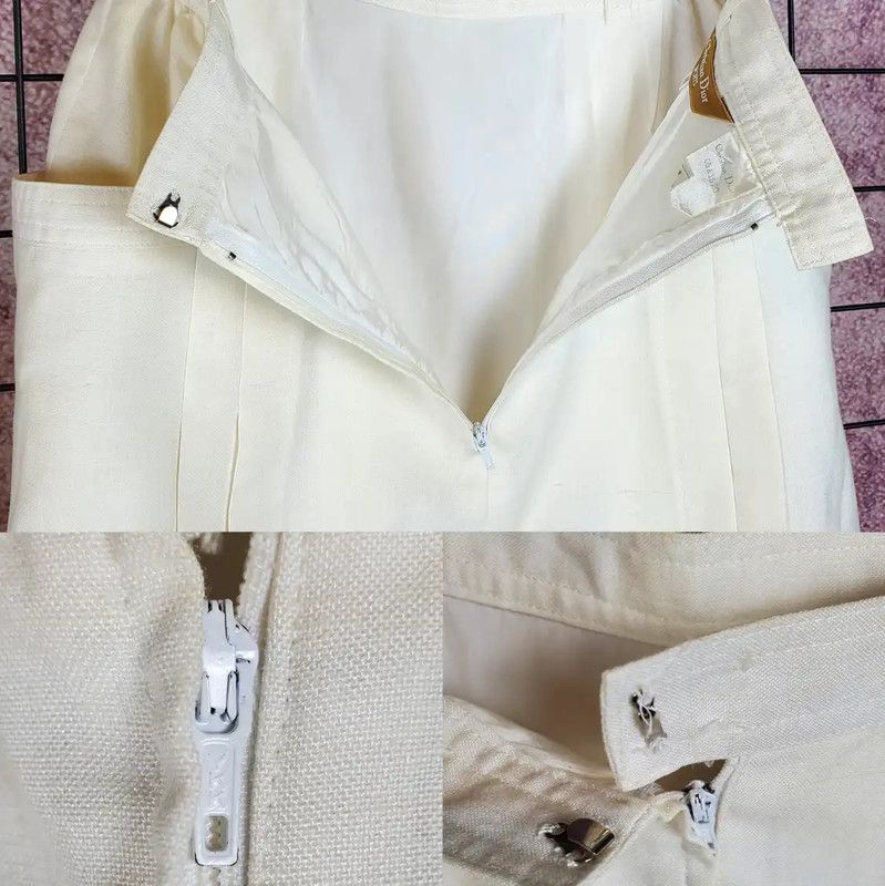 Dior Dior Embroidered Midi Skirt in Cream Color 0089 Size 23" - 5 Thumbnail