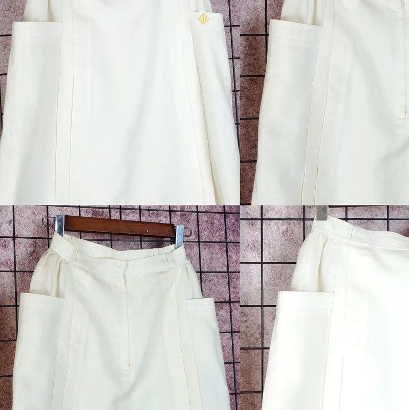 Dior Dior Embroidered Midi Skirt in Cream Color 0089 Size 23" - 2 Thumbnail