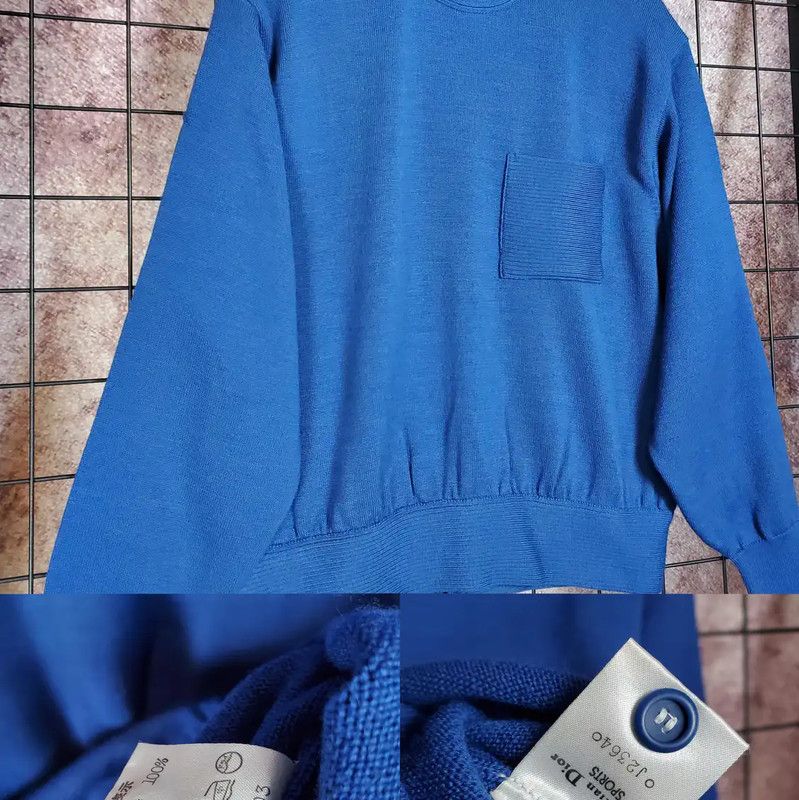 Dior Dior Blue Wool Long Sleeve Pullover Sweater 0089 Size M / US 6-8 / IT 42-44 - 3 Thumbnail