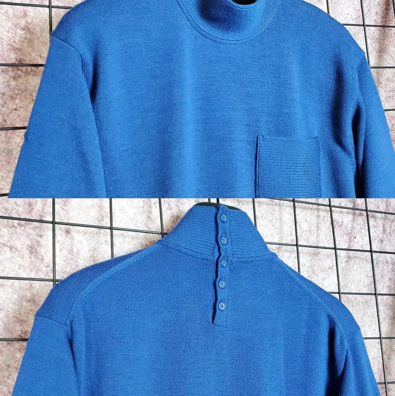 Dior Dior Blue Wool Long Sleeve Pullover Sweater 0089 Size M / US 6-8 / IT 42-44 - 4 Thumbnail