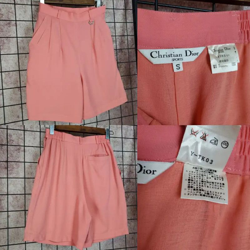 Dior Dior Pink Wool Logo Casual Shorts 0089 Size 23" - 2 Thumbnail