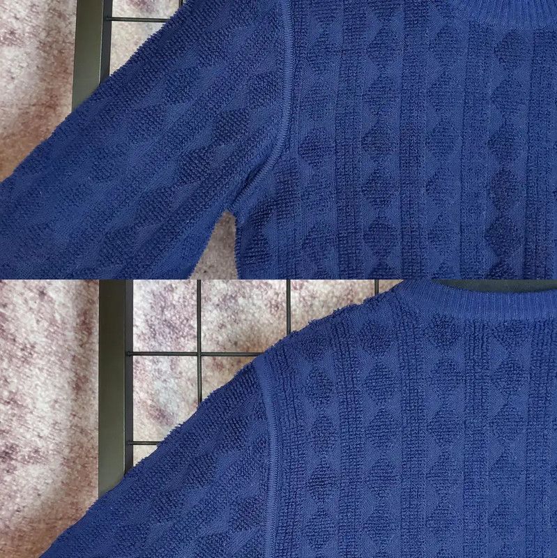 Dior Dior Navy Wool Blend Embroidered Sweater 0089 Size M / US 6-8 / IT 42-44 - 5 Thumbnail
