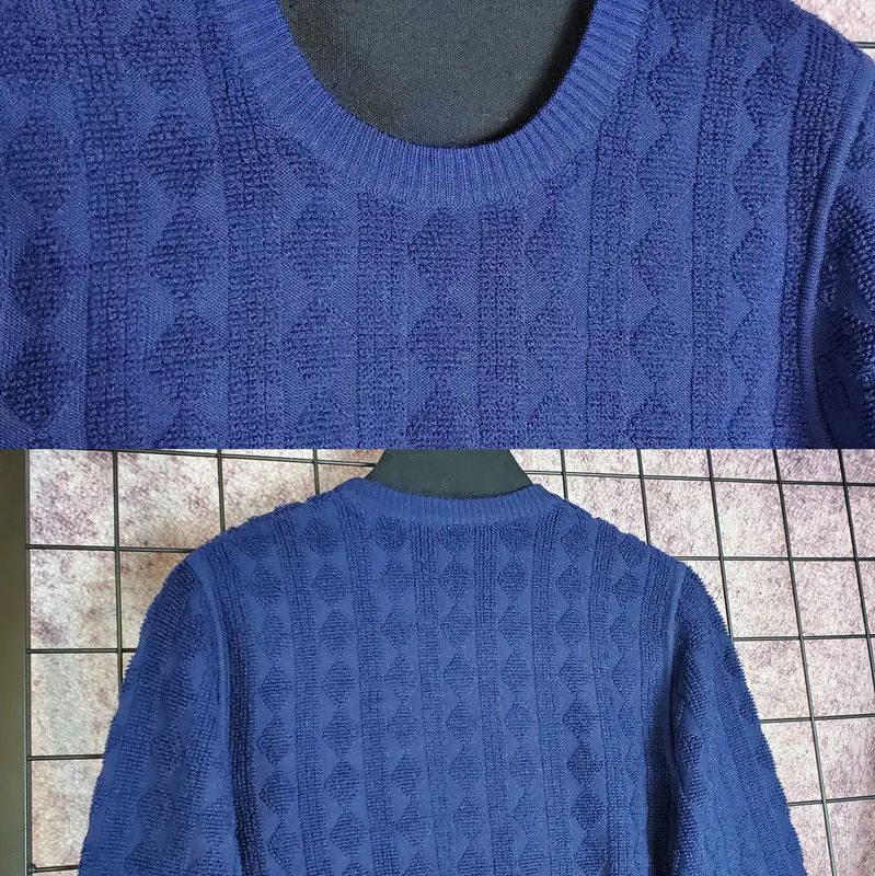 Dior Dior Navy Wool Blend Embroidered Sweater 0089 Size M / US 6-8 / IT 42-44 - 4 Thumbnail