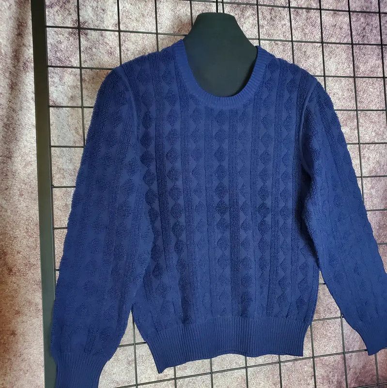 Dior Dior Navy Wool Blend Embroidered Sweater 0089 Size M / US 6-8 / IT 42-44 - 3 Thumbnail