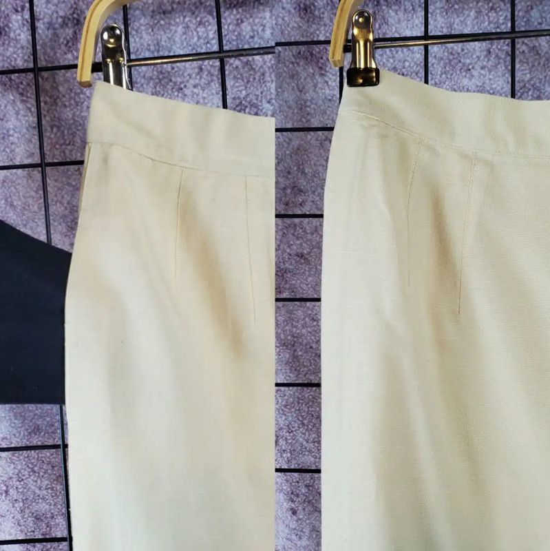 Dior Dior Midi Skirt in Light Yellow Linen Blend 0089 Size 27" / US 4 / IT 40 - 3 Thumbnail
