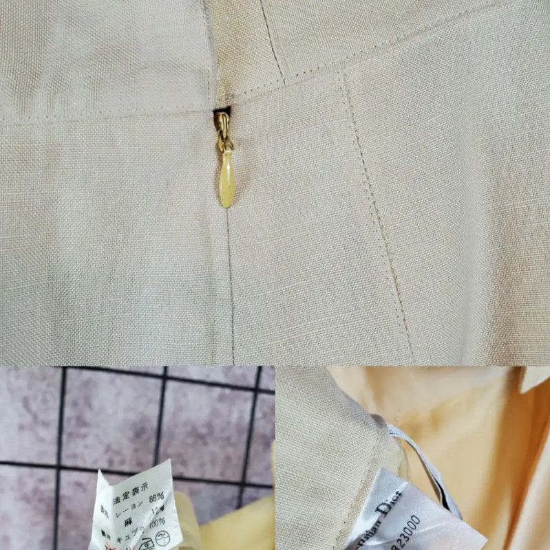 Dior Dior Midi Skirt in Light Yellow Linen Blend 0089 Size 27" / US 4 / IT 40 - 8 Thumbnail