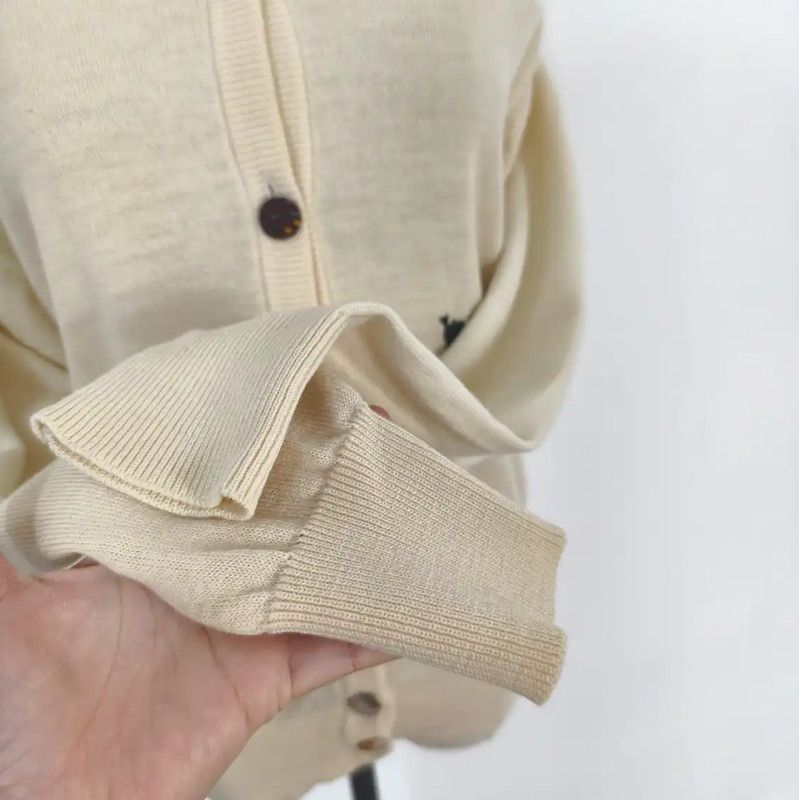 Dior Dior Beige Wool Long Sleeve Cardigan for Women 0089 Size M / US 6-8 / IT 42-44 - 4 Thumbnail