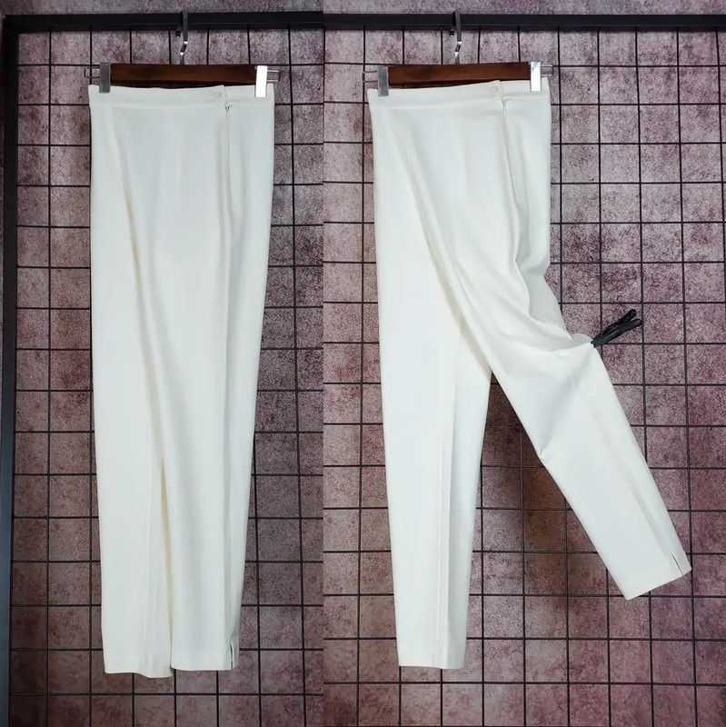 Dior Dior White Cotton Casual Pants for Women 0089 Size 23" - 2 Thumbnail