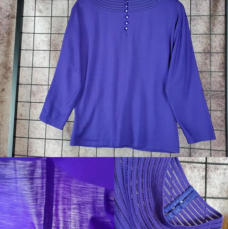 Dior Dior Blue Embroidered Wool Long Sleeve Top 0089 Size M / US 6-8 / IT 42-44 - 7 Thumbnail