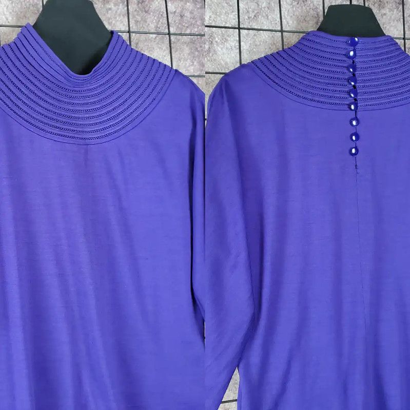 Dior Dior Blue Embroidered Wool Long Sleeve Top 0089 Size M / US 6-8 / IT 42-44 - 3 Thumbnail