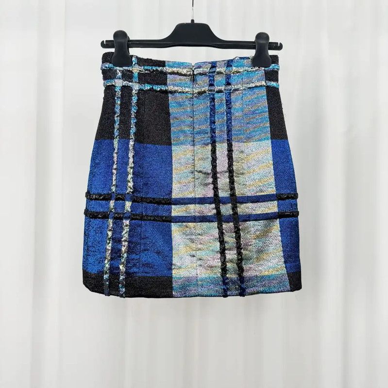 Dior Dior Multicolor Plaid A-Line Skirt for Summer 0089 Size 23" - 2 Thumbnail