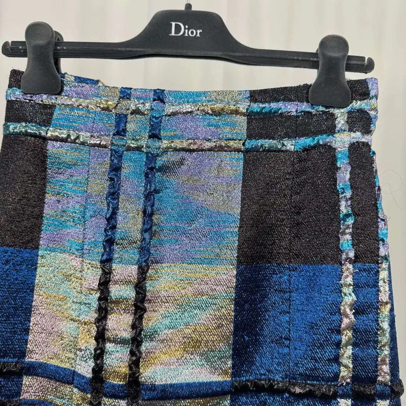 Dior Dior Multicolor Plaid A-Line Skirt for Summer 0089 Size 23" - 3 Thumbnail