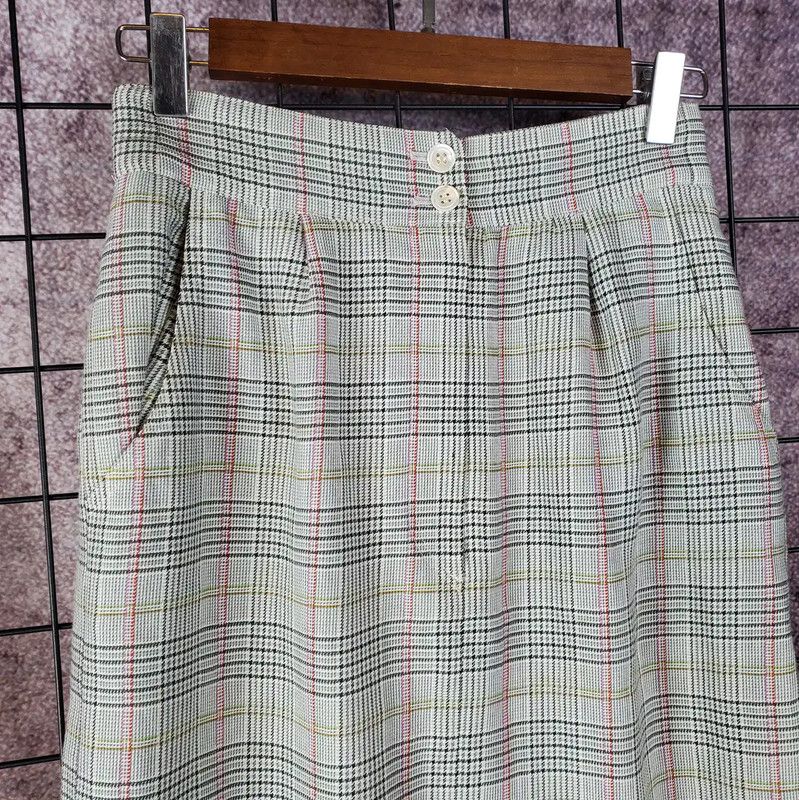 Dior Dior Green Plaid Wool Blend Skirt 0089 Size 23" - 3 Thumbnail