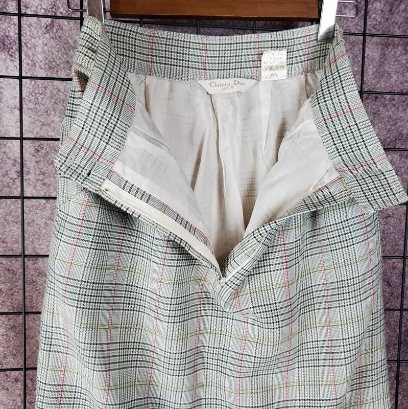 Dior Dior Green Plaid Wool Blend Skirt 0089 Size 23" - 7 Thumbnail