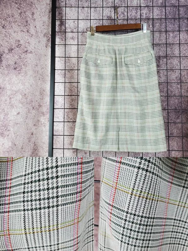 Dior Dior Green Plaid Wool Blend Skirt 0089 Size 23" - 5 Thumbnail