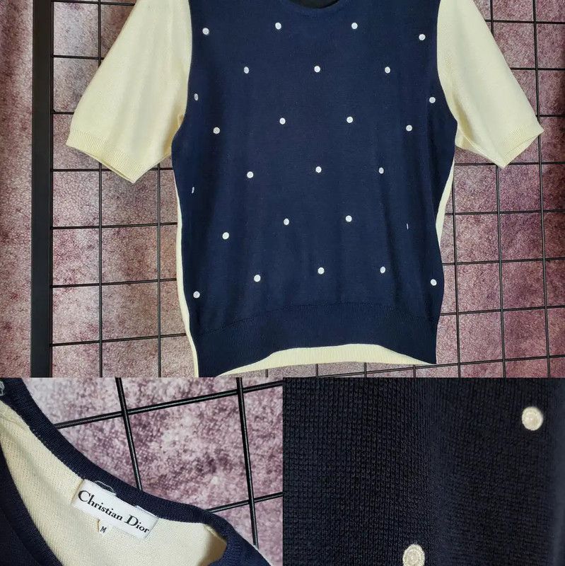 Dior Dior Polka Dot Short Sleeve Top for Women 0089 Size M / US 6-8 / IT 42-44 - 3 Thumbnail