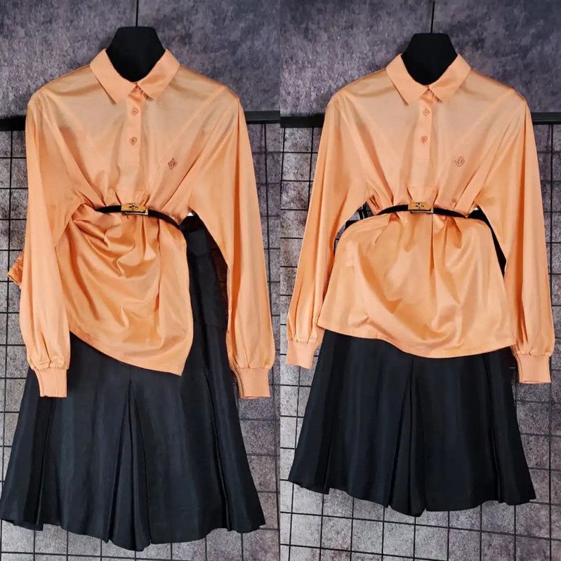 Dior Dior Orange Cotton Logo Embroidered Long Sleeve Shirt 0089 Size S / US 4 / IT 40 - 2 Thumbnail