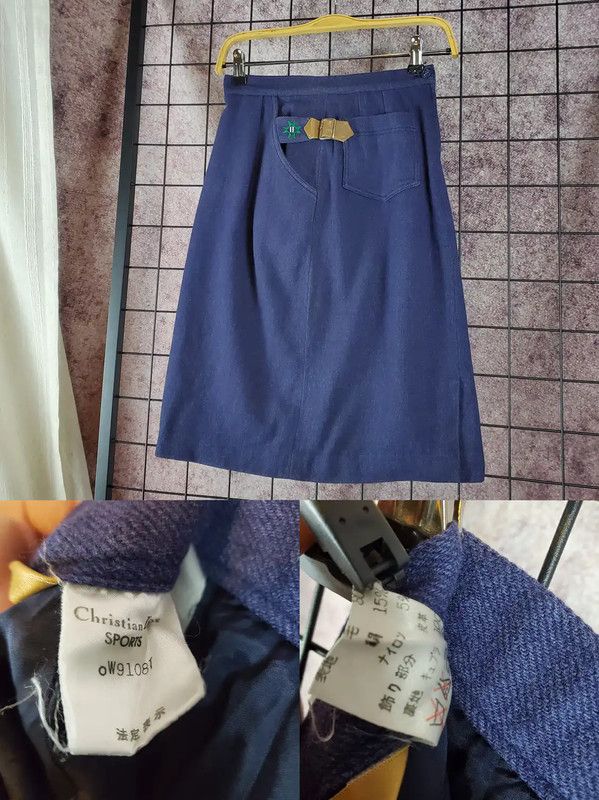 Dior Dior A-Line Skirt in Navy Wool Blend 0089 Size 23" - 5 Thumbnail