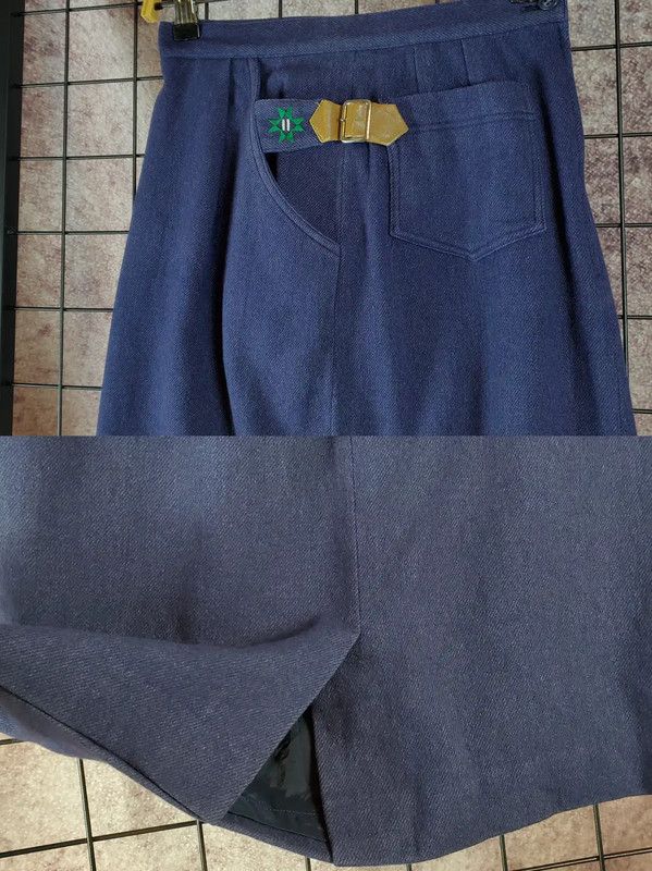 Dior Dior A-Line Skirt in Navy Wool Blend 0089 Size 23" - 6 Thumbnail