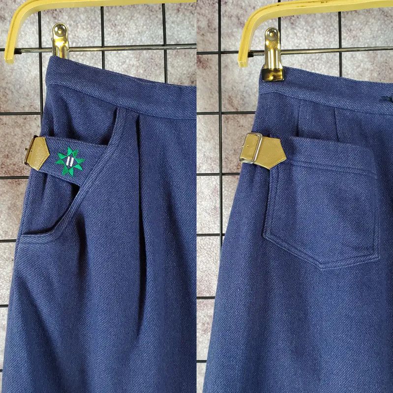 Dior Dior A-Line Skirt in Navy Wool Blend 0089 Size 23" - 3 Thumbnail